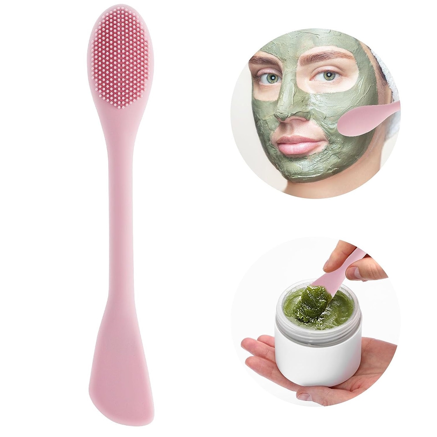 Silicone Face Scrubber Electric - 1 adet çift başlı silikon yüz