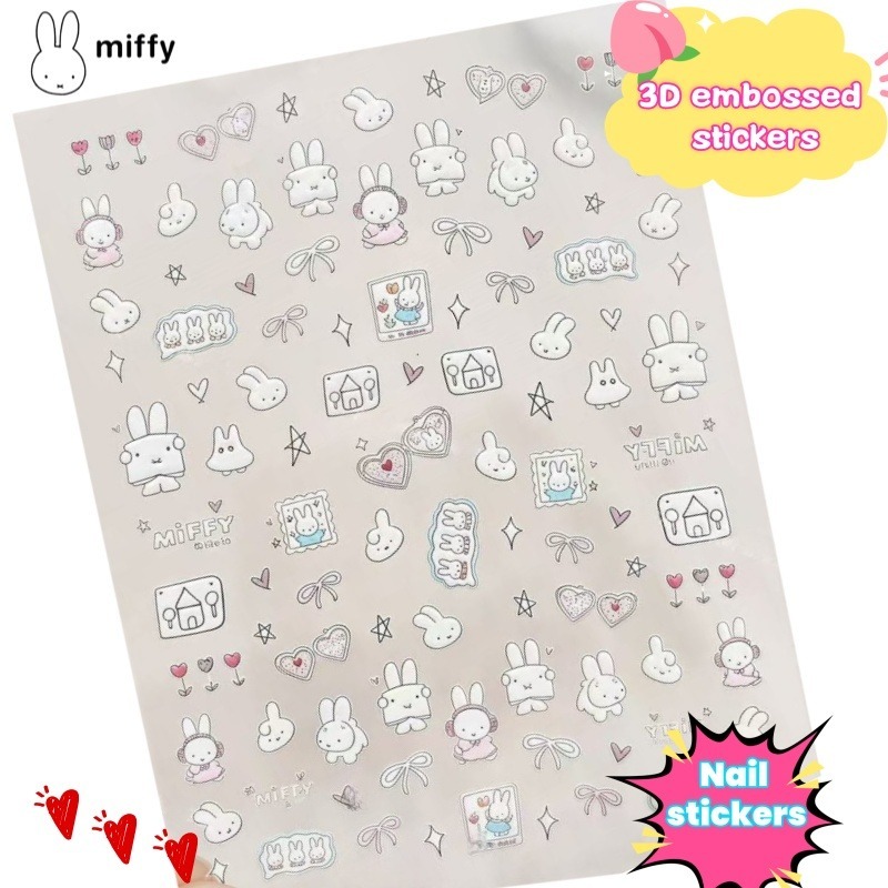 Nail Art - Miffy karikatür tırnak çıkartmaları anime tavşan