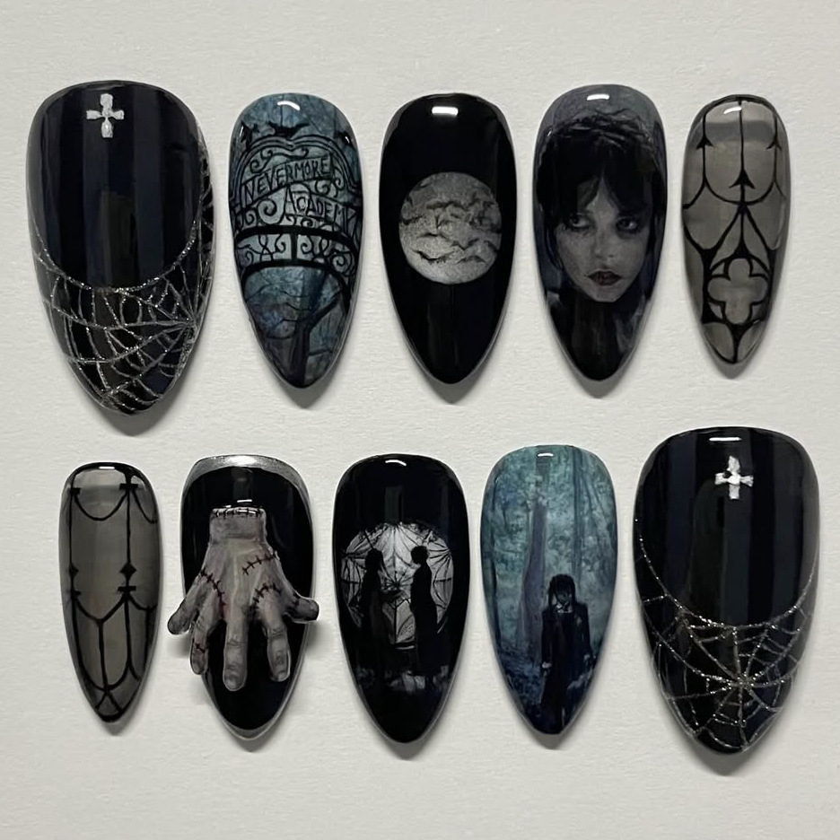 Nail Art - 24 Adet Koyu Gotik Punk Takma