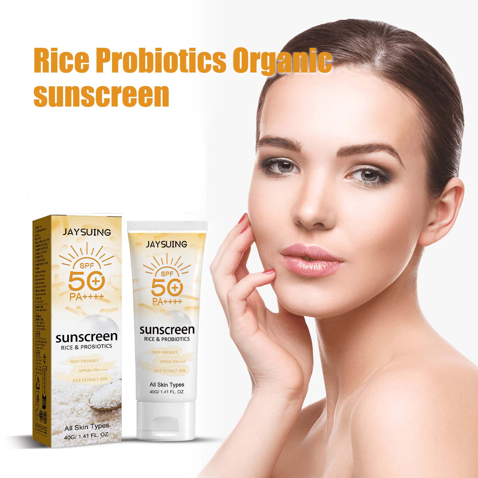 Spf 50 Waterproof Sunscreen - Probiyotik Organik Pirinç Güneş Kremi Bronzlaşma