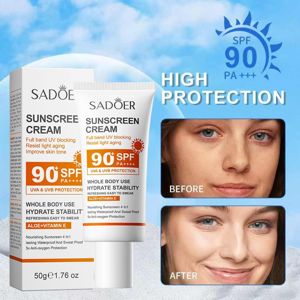 Spf 50 Waterproof Sunscreen - Yüksek Korumalı Sadoer Güneş Koruyucu Krem