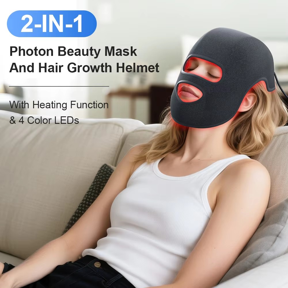 4 Renkli LED Şapka ve Yüz Mask - Led Light Therapy Face Mask incelemesi ve fiyatı