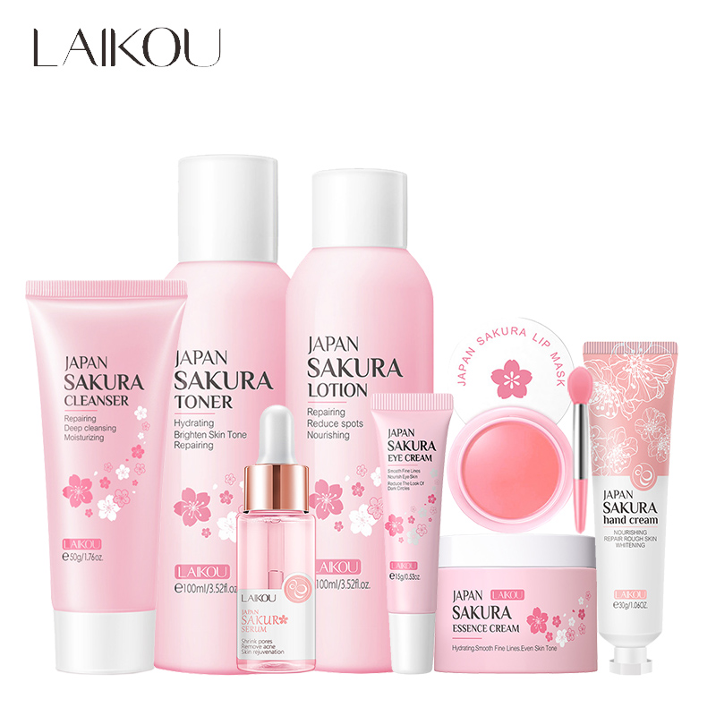 LAIKOU 8 adet Sakura yüz cilt  - Hyaluronic Acid Facial Serum incelemesi ve fiyatı